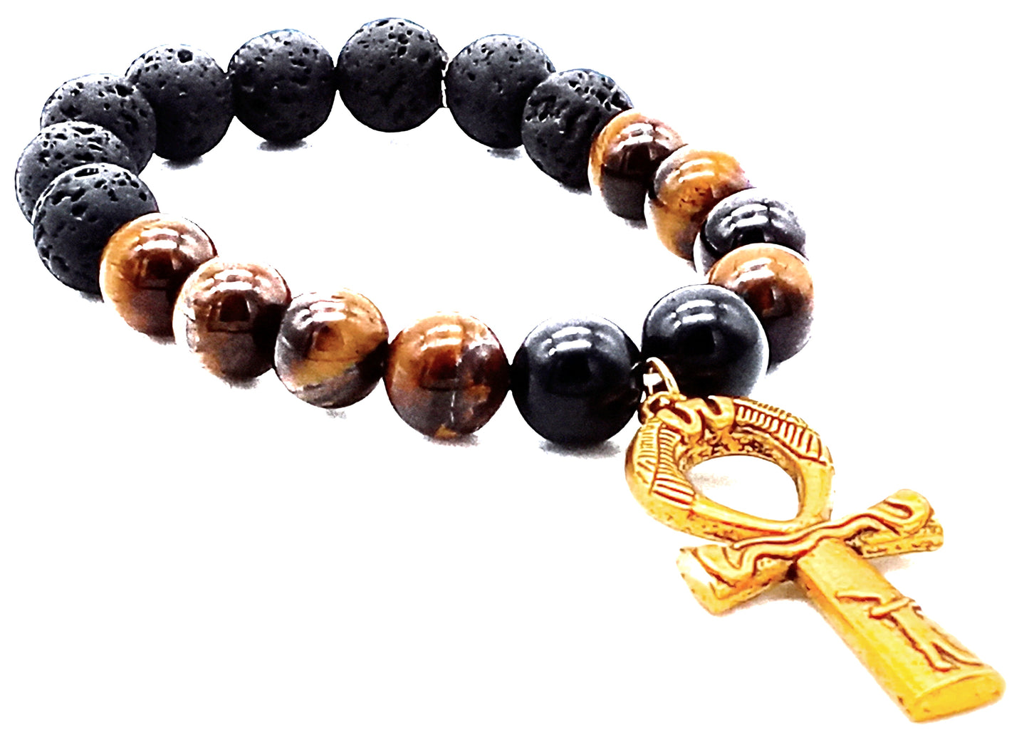 Marble Bracelet /w ankh pendant